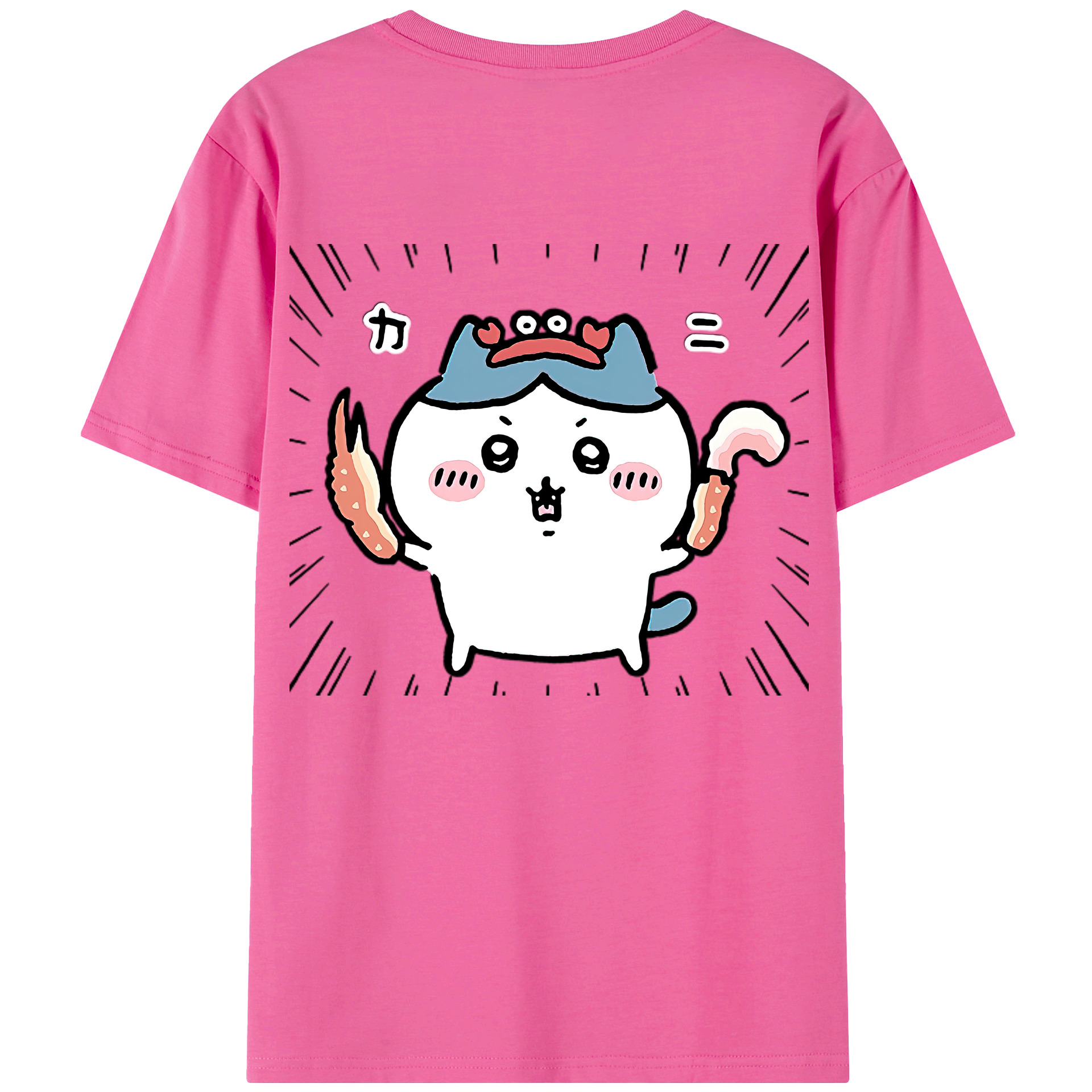 （画像用） ちいかわ ハチワレ Chii-kawa hachiware レディース半袖Tシャツ(バックプリント)